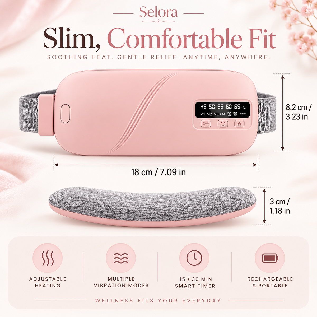 Selora Menstrual Heating Pad & Massage Belt
