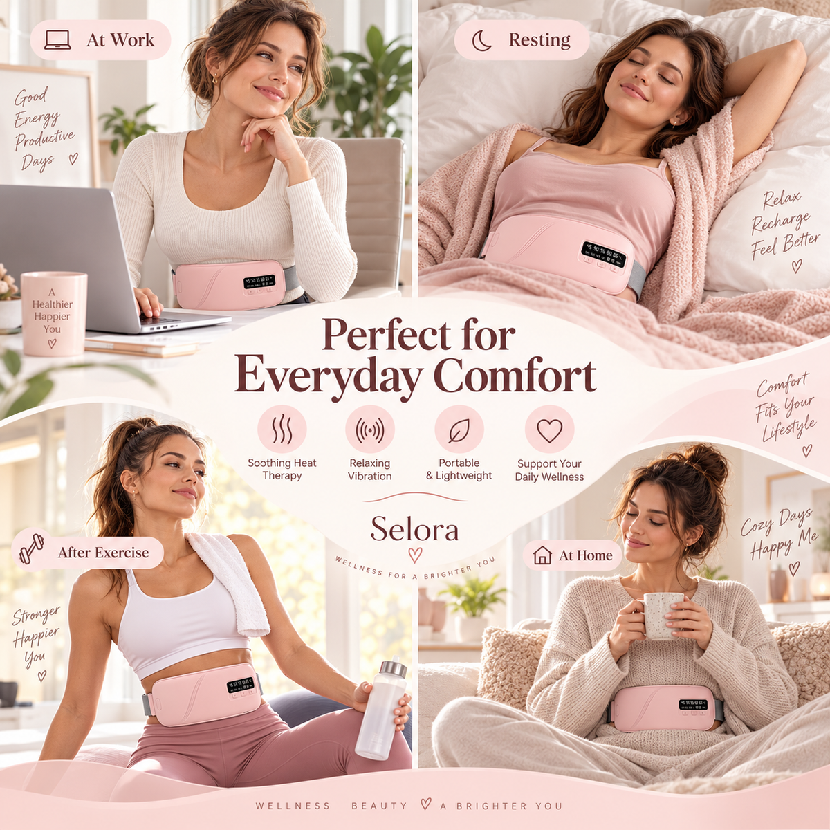 Selora Menstrual Heating Pad & Massage Belt
