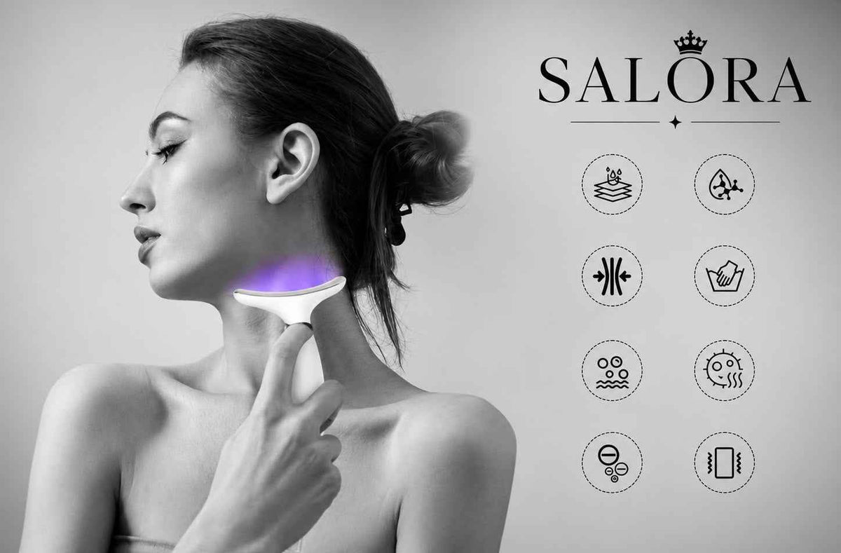 Selora Facial Neck Beauty Enhancer showing digital display and controls